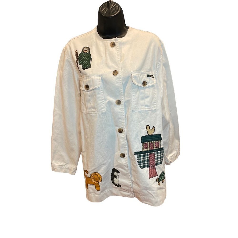 Harve Bernard Smock with Noah’s Ark Embroidered Patches Sz M